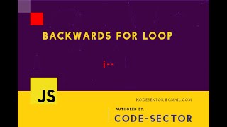 Loop backwards with For loop in JavaScript