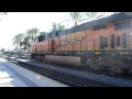 bnsf engines start a freight train @ fullerton