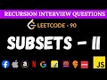 Leetcode 90 - Subsets II | Recursion & Backtracking JavaScript Solution