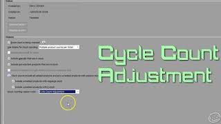 Bistrack inventory count setup