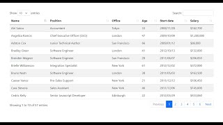 data table bootstrap 5 using HTML CSS JS