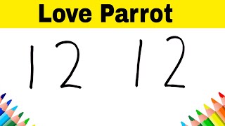 How to draw Love Parrot from 1212 number step by step  - Easy Drawing for kids