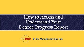 Accessing your Degree Progress Report (DPR)