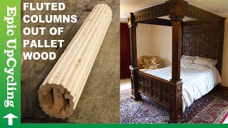 Pallet Wood Furniture. Elegant Four Poster Bed Made From Recycled Pallet Lumber.