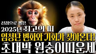 [2025년 을사년 대박나는 원숭이띠운세] 로또 당첨되어 돈방석에 앉는다?! 원숭이띠분들 지금까지 흘린 눈물 모두 보상받습니다! 56년생 68년생 80년생 92년생 04년생 운세