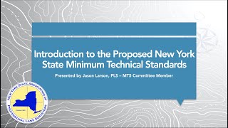 Introduction to New York State Minimum Technical Standards