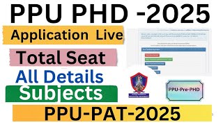 Patliputra University PhD Application Live |Total Seat| Subjects|Fee|How to fill..