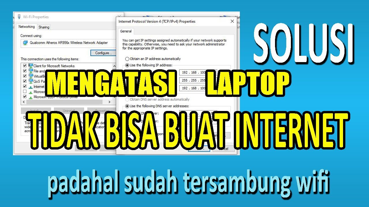 Cara Mengatasi Laptop Tidak Bisa Buat Internet - YouTube