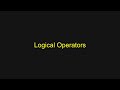 Python Tutorial - Logical Operators