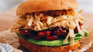 BBQ Tempeh Sandwiches with Sweet & Spicy Slaw | Minimalist Baker Recipes