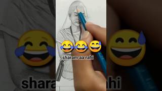 Drawing cute girl in public epic reaction #shorts