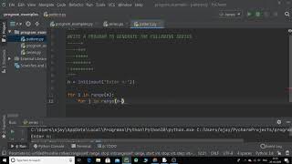 python program to generate patterns