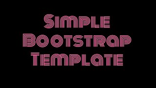 Simple Bootstrap Template - Free HTML Website Templates