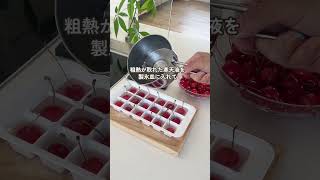 100均製氷器で作る可愛いさくらんぼ一口寒天ゼリー🍒