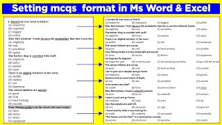 How to Make MCQ's Format in Microsoft Word || MS Education Network