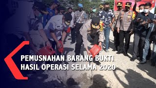 Pemusnahan Barang Bukti Hasil Operasi Kepolisian Selama 2020