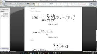 Run Length Compression, MSE, MAE, SNR, PSNR