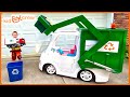 Garbage truck route with kids Power Wheel and fixing Bruder trash truck toy. Educational | Kid Crew