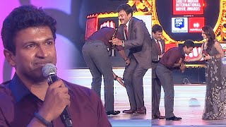 Puneeth Rajkumar’s Beautiful Moment To Receive Award From Legends Sridevi And Chiranjeevi At SIIMA