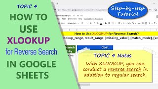 Google Sheets | XLOOKUP | Function | Reverse Search | Example | How To | Spreadsheet | Tutorial