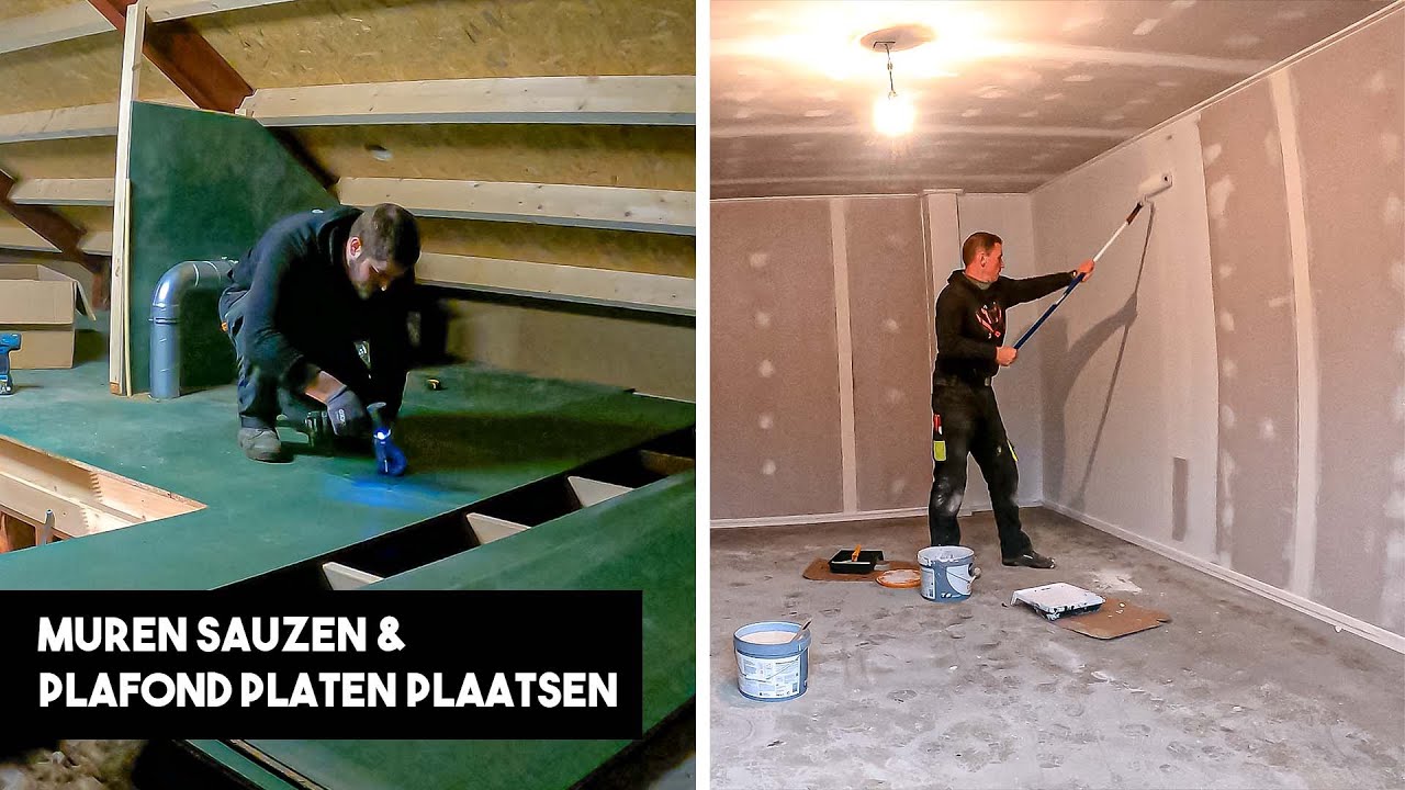 Muren Sauzen & Spano Platen Plaatsen! | VERBOUW VLOG #41 - YouTube