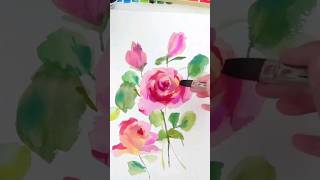 Roses are not ONLY about c-curves. Watch how I change it up! #watercolor #howto #rose