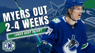TYLER MYERS OUT 2-4 WEEKS; Brock Boeser Close to Returning