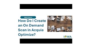 How to Create an On Demand Scan in Acquia Optimize