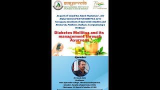 WEBINAR ON DIABETES MELLITUS AND ITS MANAGEMENT IN AYURVEDA