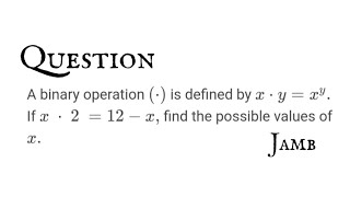 BINARY OPERATION: