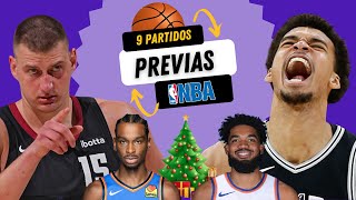 PREVIAS partidos NBA | 03.01.2025 | #62 JOKIC VS WEMBANYAMA Y SHAI Y TOWNS COMO JUGADORES DEL MES