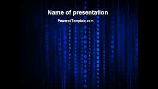 Blue Binary Code PowerPoint Template by PoweredTemplate.com