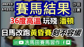 潘頓今日紮住上陣，但高溫比腰痛更難受，尾場神智不清.../遮打盃賽後苗禮德風騷串咀，雷神無地自容...--《賽馬結果》2021年5月23日沙田日賽