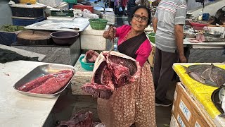 Diwale Fish Market #42kg सकलामासा कापताना निघाली #2kg गाबोली 😱 #Fish market 🐟❤️