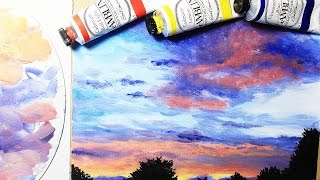 How To Paint A Sunset Evening Sky | Oil Painting Tutorial