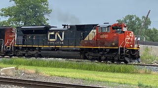 CN 8941 leads U756 (Bluford sub reroute) in Centrailia,IL