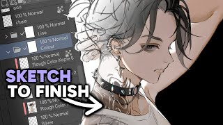 Sketch to Render! 🖋️ Full Digital Drawing Process [Clip Studio Speedpaint]