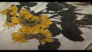 38向日葵的畫法 sunflower painting--國畫--徐湛老師