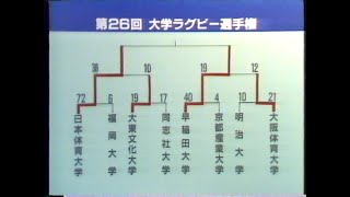 平成元年度　第26回大学選手権　決勝　早稲田vs日本体育　フルマッチ