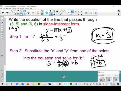 11 3 Part B Writing Equations From 2 Points - YouTube