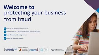 How to protect your business from fraud webinar with leading experts | The Co-operative Bank