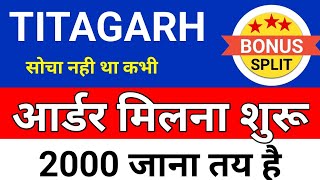 आर्डर मिलना शुरू TITAGARH RAIL SYSTEMS SHARE LATEST NEWS TODAY,SHARE ANALYSIS