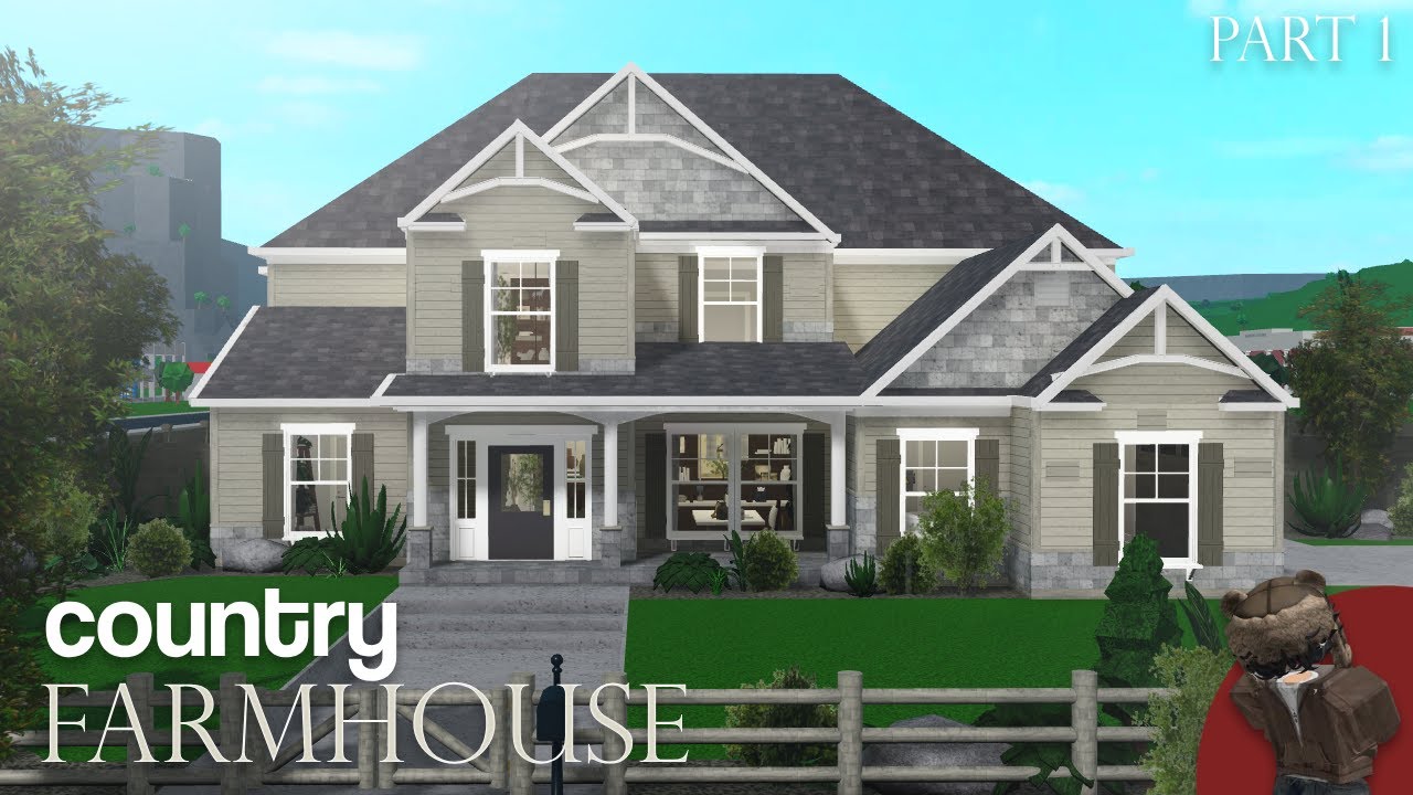Bloxburg Country Farmhouse Speedbuild Part 1 Youtube