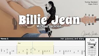 Billie Jean - Michael Jackson | Fingerstyle Guitar | TAB + Chords + Lyrics