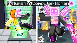 From HUMAN to COMPUTER WOMAN in Minecraft!