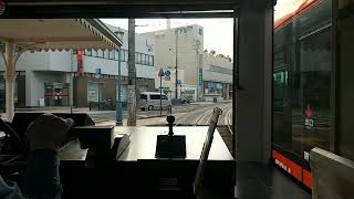 伊予鉄2100形 2102号 ⑤JR松山駅前行き MH\u0026電子警笛