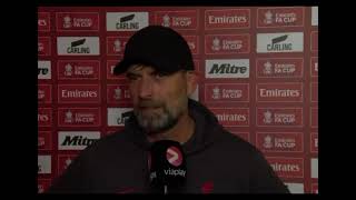 Jürgen Klopp being rude after Liverpool got beat in the FA CUP by  Manchester  (