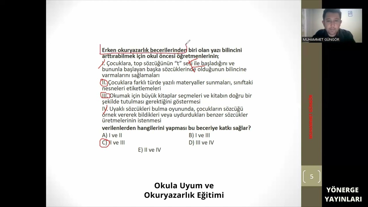 Okula Uyum Ve Erken Okuryazarlık Eğitimi (Soru Çözümü) - YouTube