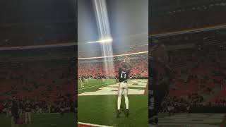 Georgia WR Arian Smith in warmups prior to the Georgia Tech game