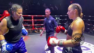 Adriana Sinbi Muay Thai 🇺🇸 (red) defeats Lookpla R.R. Kila Nakhon Si  🇹🇭(blue) by decision